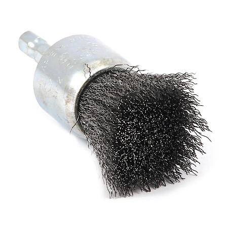 Wire End Brush 1 In Coarse Crimp Wire 1/4 In Hex Shank