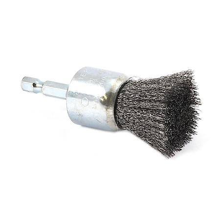 Wire End Brush 1 In Coarse Crimp Wire 1/4 In Hex Shank