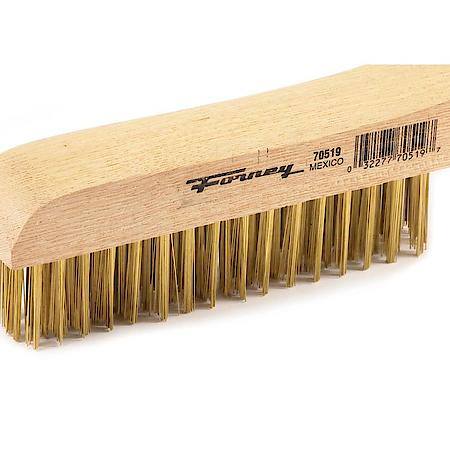 Scratch Brush Brass Bristle With Wood Shoe Handle 10-1/4 In Length