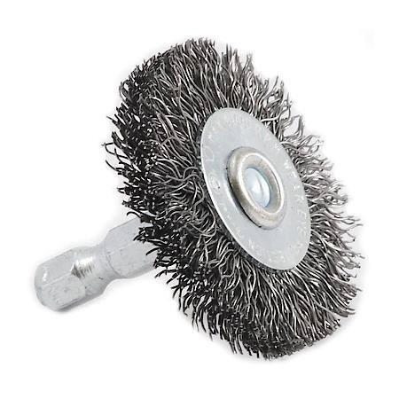 Wire Wheel Brush 1.5 In Coarse Crimp Wire .25 In Hex Shank