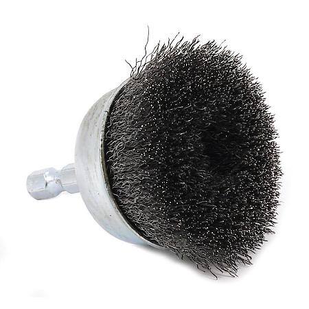 Cup Brush Crimped, 2 Inch x .008 Inch x 1/4 Inch Hex Shank