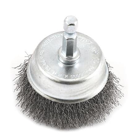 Cup Brush Crimped, 2 Inch x .008 Inch x 1/4 Inch Hex Shank