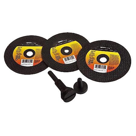 Cutting Wheel Kit 3 - 3In Cut Off Wheels With 1/4 In Shank Mandrel