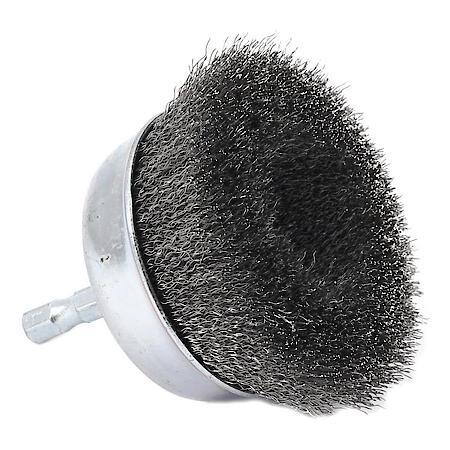 Wire Cup Brush 3 In Fine Crimp Wire 1/4 In Hex Shank