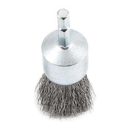 Wire End Brush 1 In Fine Crimp Wire 1/4 In Hex Shank