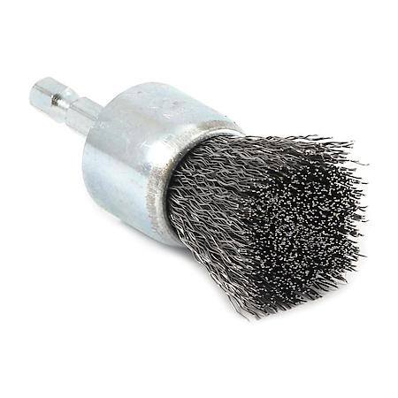 Wire End Brush 1 In Fine Crimp Wire 1/4 In Hex Shank
