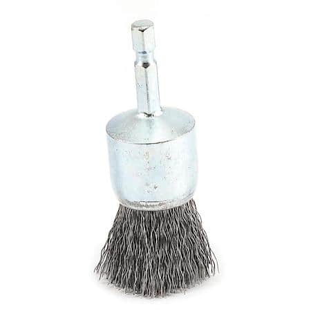 Wire End Brush 1 In Fine Crimp Wire 1/4 In Hex Shank