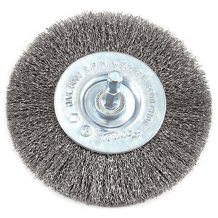 Wire Wheel Brush 4 In Fine Crimp Wire 1/4 In Hex Shank