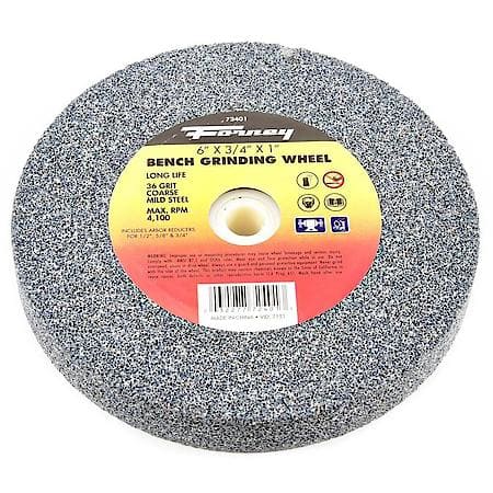 Bench Grind Wheel Steel 6 In X 3/4 In X Multi Hole Arbor 36 Grit