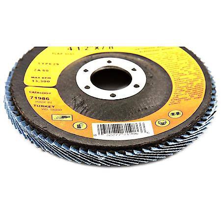 Flap Disc 4-1/2 In X 7/8 In Arbor Hole 60 Grit Type 29