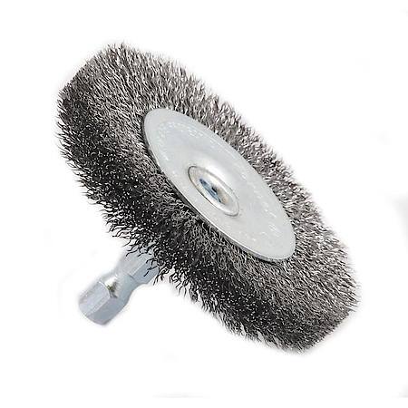 Wire Wheel Brush 2-1/2 In Fine Crimp Wire 1/4 In Hex Shank