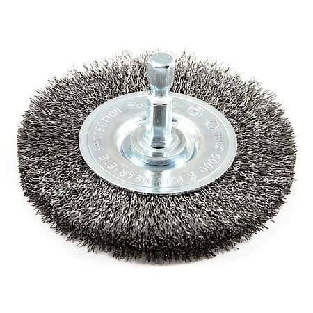 Wire Wheel Brush 3 In Fine Crimp Wire 1/4 In Hex Shank