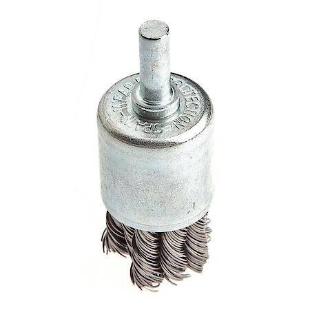 Twist Knotted End Brush Coarse Wire 1 In Diameter 1/4 In Shank