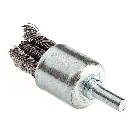 Twist Knotted End Brush Coarse Wire 1 In Diameter 1/4 In Shank