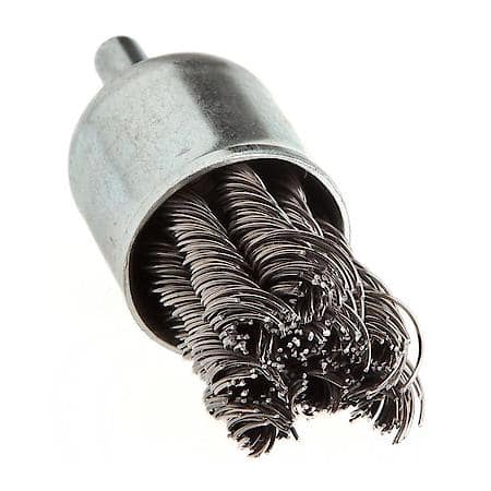 Twist Knotted End Brush Coarse Wire 1 In Diameter 1/4 In Shank
