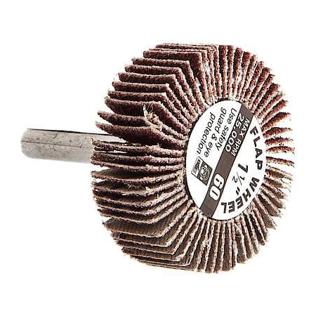 Flap Wheel 1/4 In Shank Mounted 1-1/2 In X 1/2 In 60 Grit