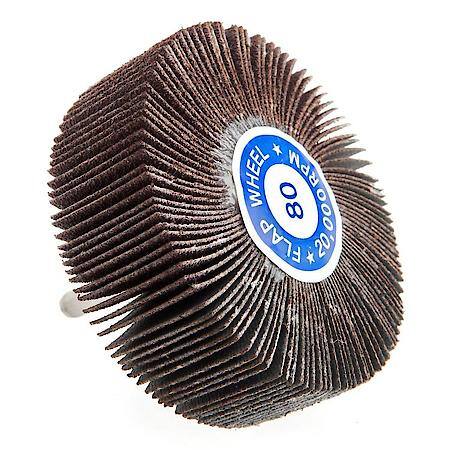Flap Wheel 1/4 In Shank Mounted 3 In X 1 In 80 Grit