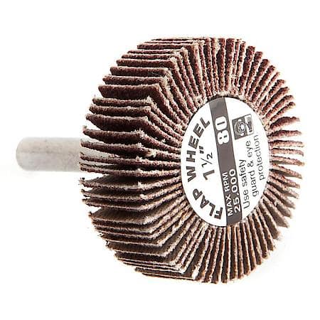 Flap Wheel 1/4 In Shank Mounted 1-1/2 In X 1/2 In 80 Grit