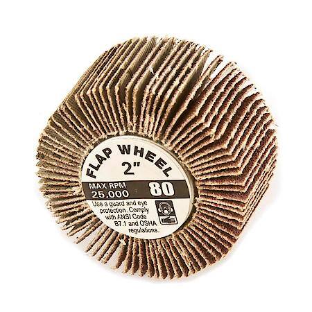 Flap Wheel 1/4 In Shank Mounted 2 In X 1 In 80 Grit