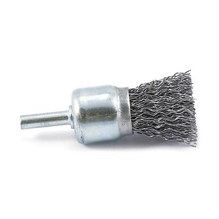 Wire End Brush Coarse Crimped Wire 1 In Diameter 1/4 In Shank