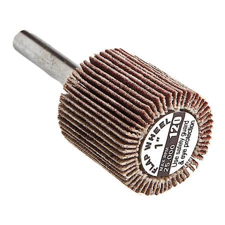 Flap Wheel 1/4 In Shank Mounted 1 In X 1 In 120 Grit