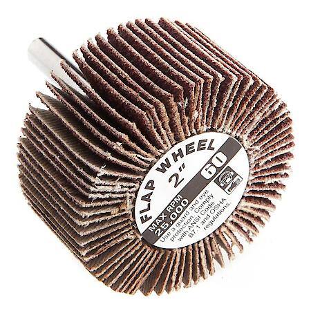 Flap Wheel 1/4 In Shank Mounted 2 In X 1 In 60 Grit