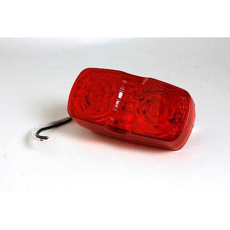 Clearance Marker Lamp, Red, High Count LED, Square Corner, Sculpted Lens