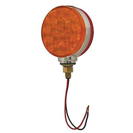 Stop/Turn/Tail Light, Red/Yellow High Count LED 4" Round Pedestal Mount