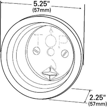 Closed Back Grommet for Round Light - 4", Black