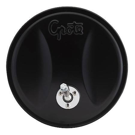 Round Convex Mirror with Offset Ball Stud - 8", Black