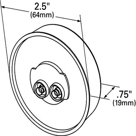 2 1/2" Round Utility Light, Clear