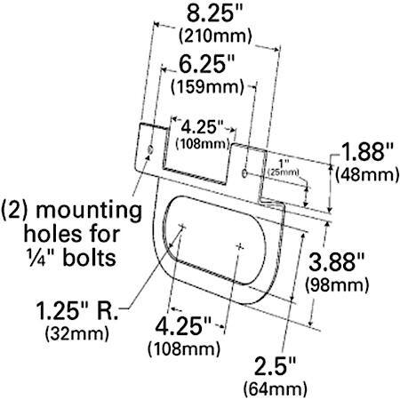 Mounting Bracket For Oval Light, Black