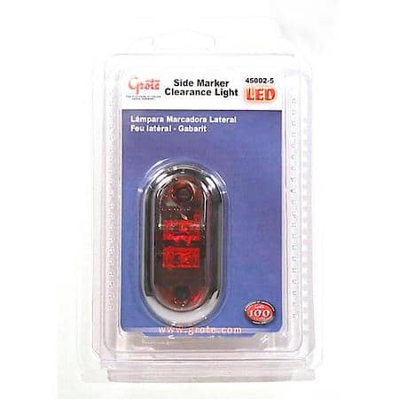 2 1/2" Oval LED Clearance Marker Light, with Chrome Bezel, Red