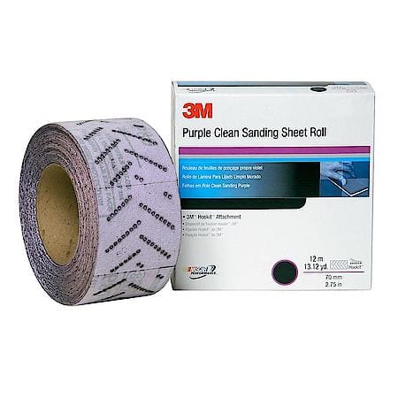 Hookit Purple Clean Sanding Sheet Roll, 334U, 70mm x 12m, P400