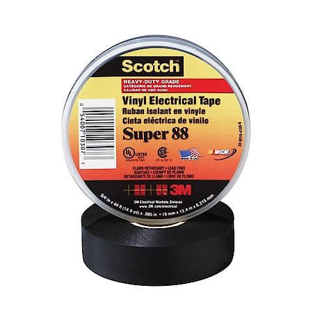 Scotch(R) Super 88 Vinyl Electrical Tape 6143-BA-10, 3/4 in x 66 ft x 0.0085 in