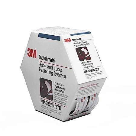 Fastener, Hook and Loop S030 Black, 1" x 5 yd, 0.15" (Sold by foot)