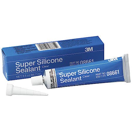 3M Clear Super Silicone Seal, 08661, 3 oz tube 12 per case