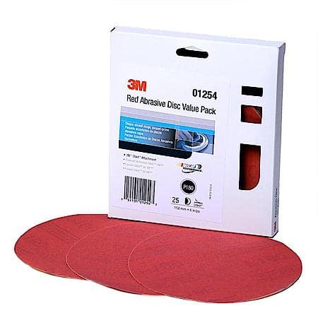 3M Red Abrasive Stikit Disc Value Pack, 01254, 6 in, P180