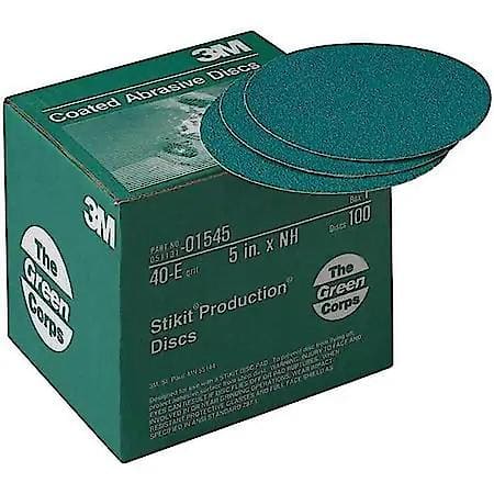 3M Green Corps Stikit Production Disc, 01545, 5 in, 40E (Sold by each)
