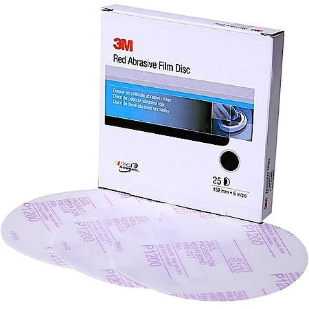 3M Red Abrasive Finishing Film Stikit Disc, 01104, 6 in, P1000 (Sold by each)