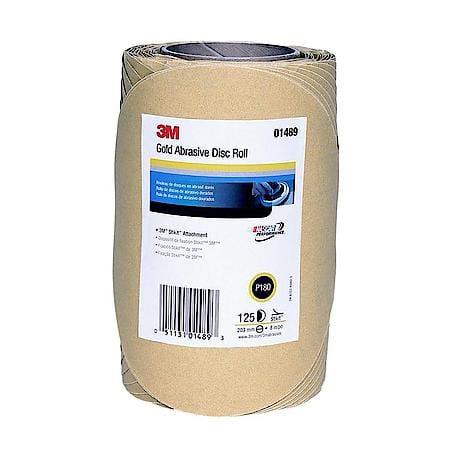 3M Stikit Gold Disc Roll, 01489, 8 in, P180C, 125 discs per roll (Sold by each)