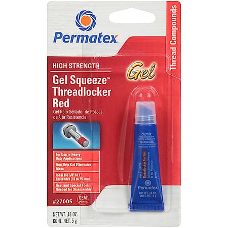 Red Gel Threadlocker: High Strength, 5g
