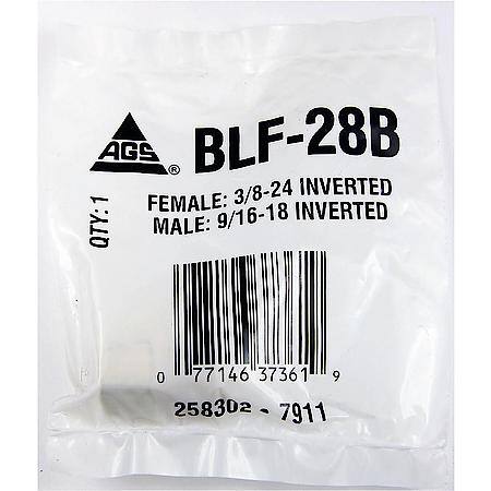 Brass Adapter, Female(3/8-24 Inverted), Male(9/16-18 Inverted), 1/Bag