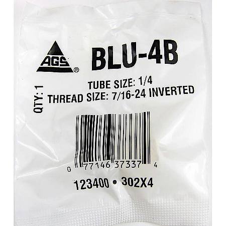 Brass Brake Line Union, 1/4 (7/16-24 Inverted), 1/bag