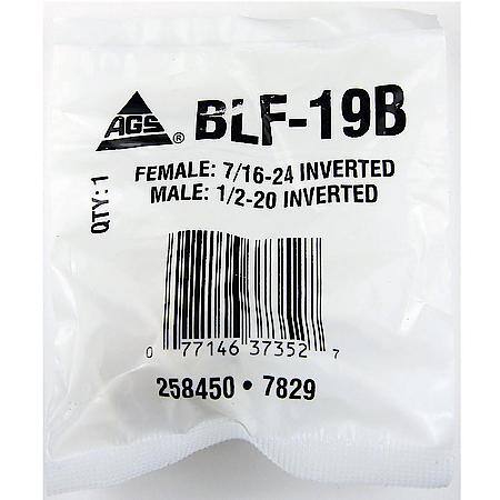 Brass Adapter, Female(7/16-24 Inverted), Male(1/2-20 Inverted), 1/Bag
