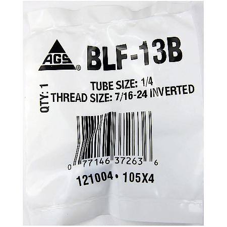 Steel Tube Nut, 1/4 (7/16-24 Inverted), 1/Bag