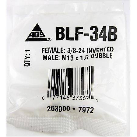 Brass Adapter, Female(3/8-24 Inverted), Male(M13X1.5 Bubble), 1/Bag