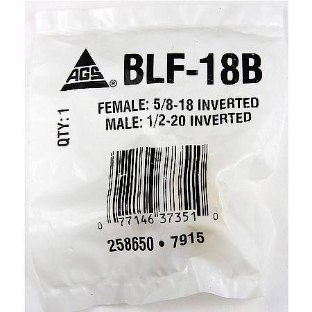Brass Adapter, Female(5/8-18 Inverted), Male(1/2-20 Inverted), 1/Bag