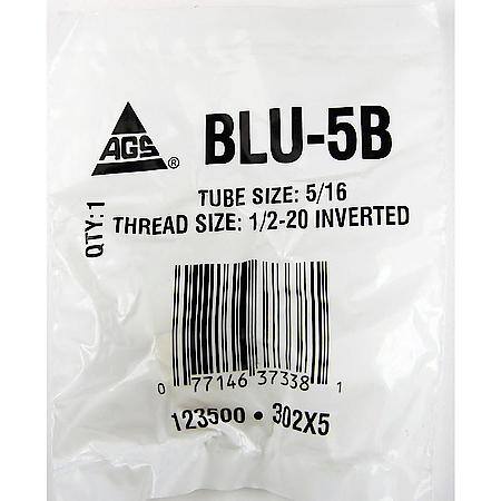Brass Brake Line Union, 5/16 (1/2-20 Inverted), 1/bag