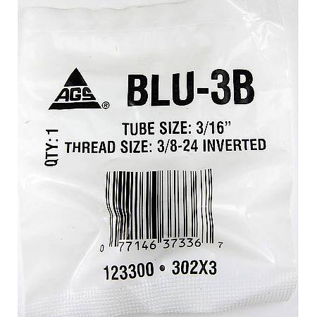 Brass Brake Line Union, 3/16 (3/8-24 Inverted), 1/bag